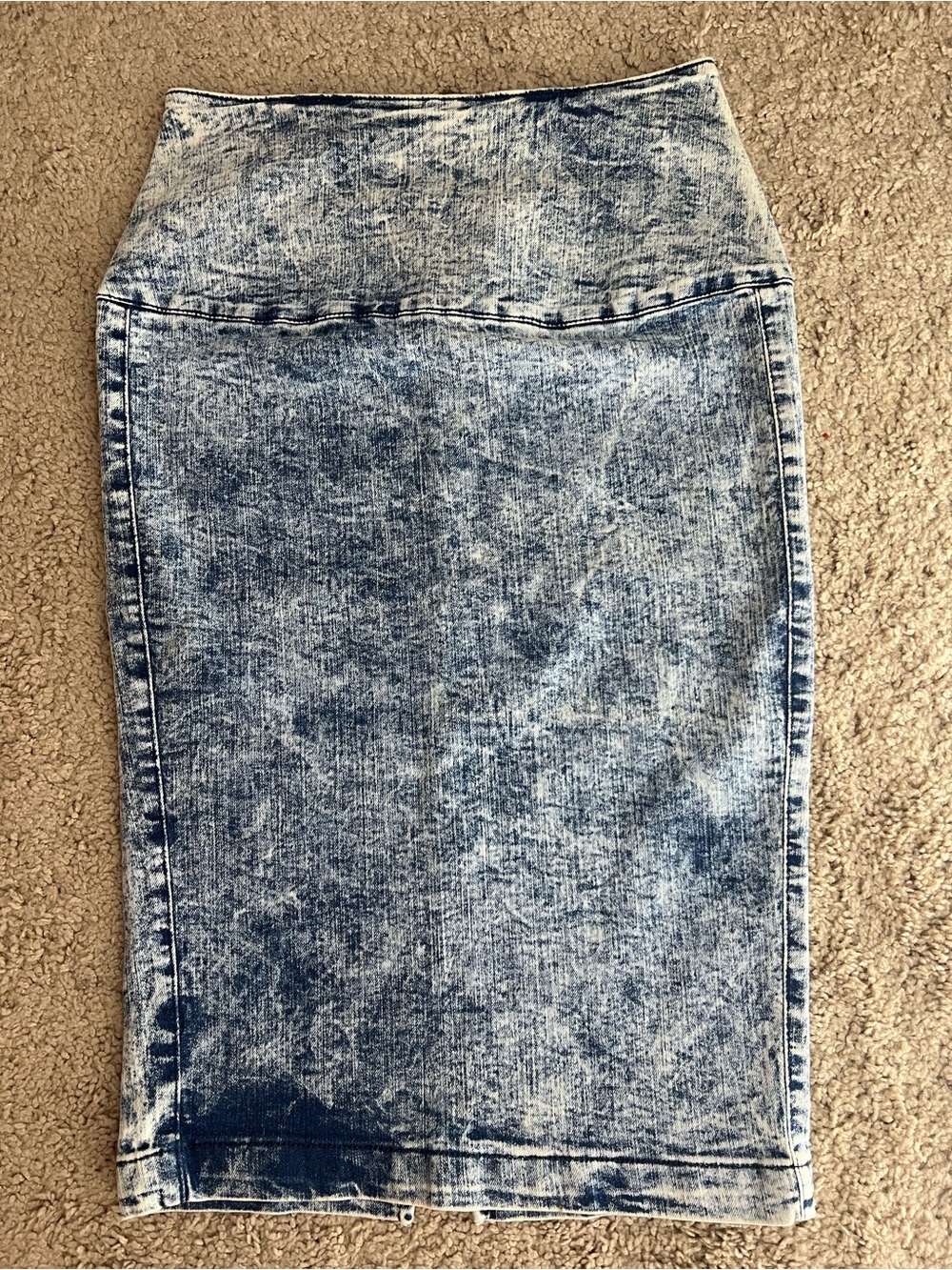 Encore Jeans Men's Acid-Wash Blue Denim Pencil Skirt